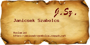 Janicsek Szabolcs névjegykártya